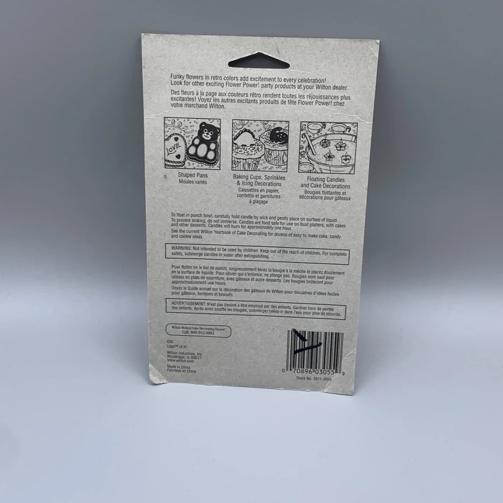 Wilton Six Flower Power Floating Candles & Cake Decorations